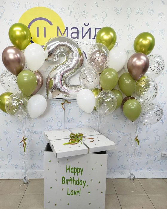 Кульки с гелієм латексні хром цифры доставка Киев область