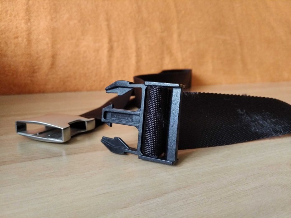 Пояс чорний текстильний з пряжкою, 110 см
