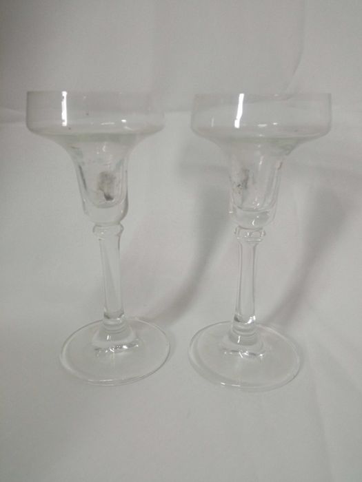 2 x szklany świecznik 15,5cm