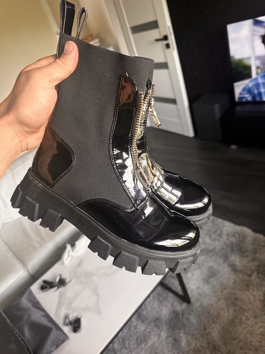 Botki / glany uszanowane r38 latex blysk