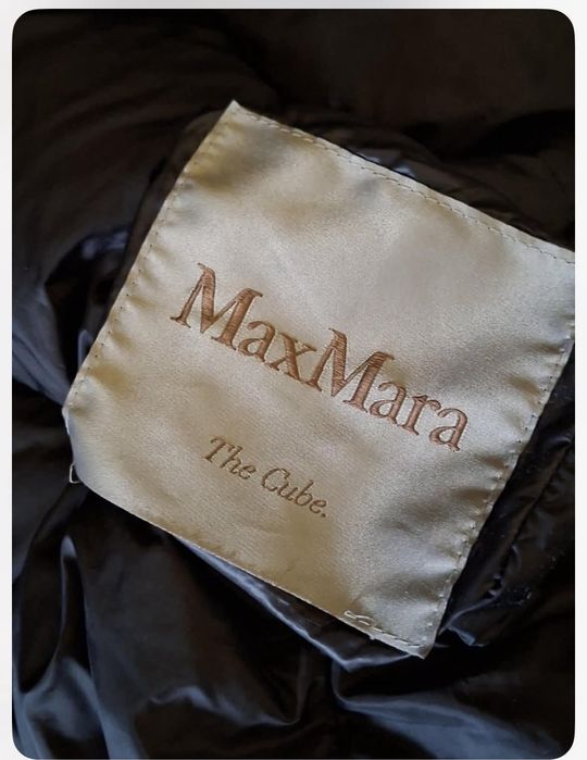 Max Mara the Cube nowy czarny puchowy długi płaszcz