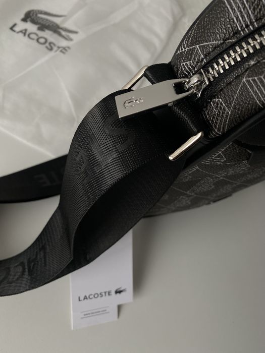 Сумка Lacoste Monogram / сумка чоловіча чорна / сумка Лакосте