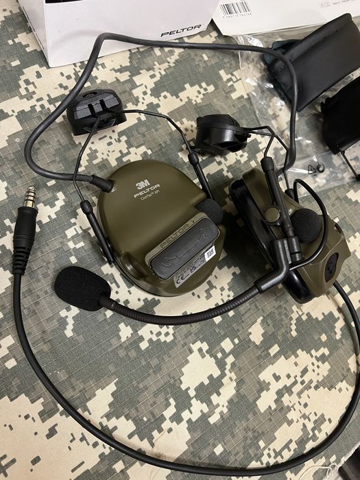 Військові активні навушники Peltor з гарнітурою + кріплення на шолом‼️