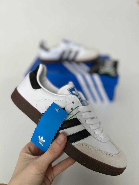 Мужские кроссовки Adidas Samba OG 'White\Gum' Premium. 40-45
