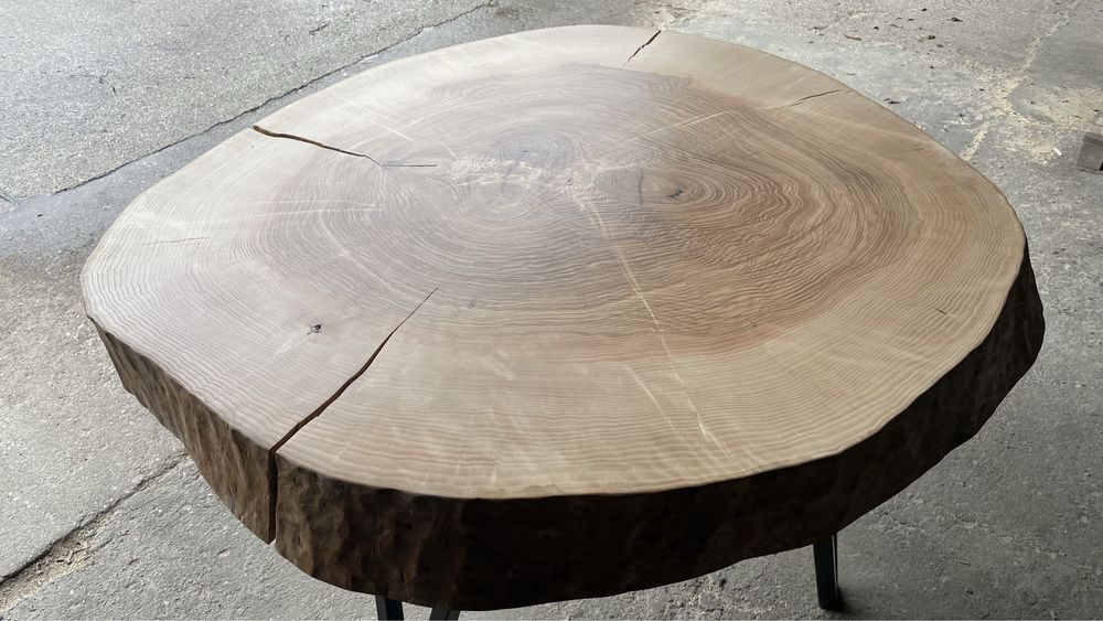 Stół okrągly, monolit jesionowy 120 cm