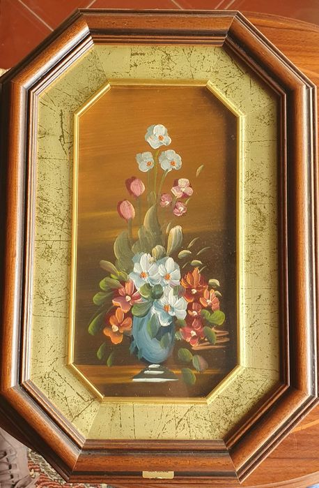 Pinturas a Óleo sobre Cobre com Molduras em Madeira - (2).
