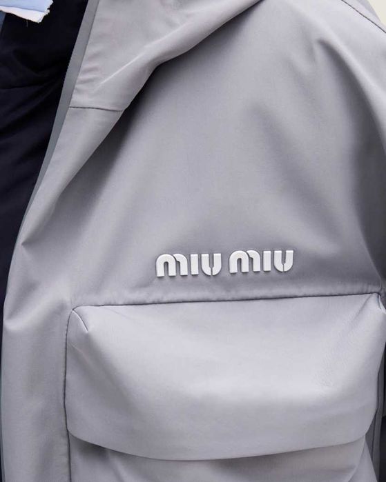 Блузон Miu Miu Tec Canvas Blouson Steel Gray