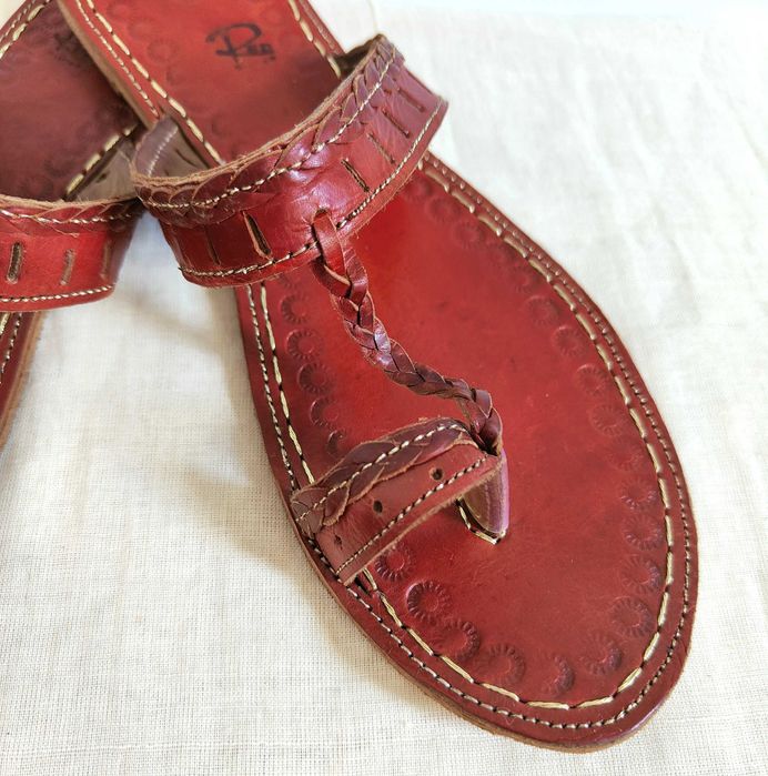 KOHbr Skórzane japonki kohalpuri 39 brązowe orientalne boho hippie