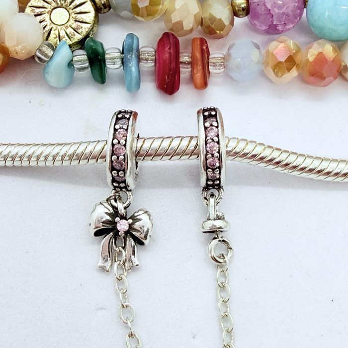 Charms srebro S925 zabezpieczenie / kokarda