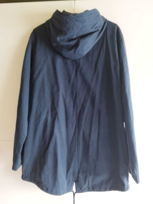 Kurtka parka męska granatowa z kapturem