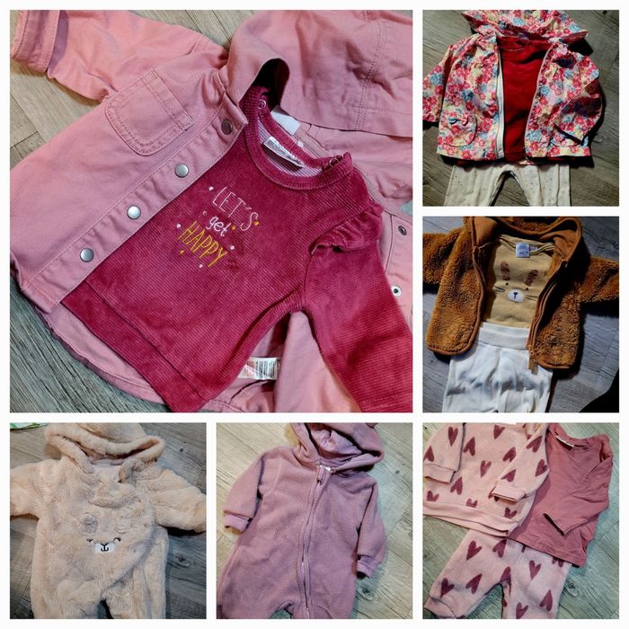 90 szt. Ubranka 0-3mce dziecięce  paka