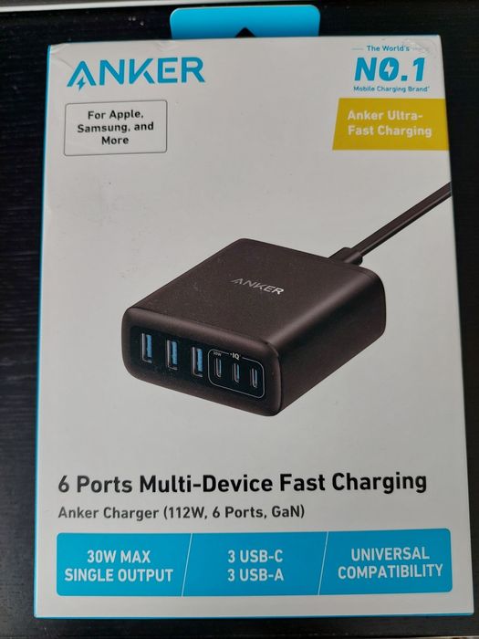 Ladowarka Anker 122 wat. 6 portów usb