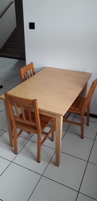 Stół+4 krzesła 120/160x75