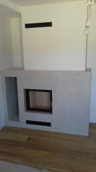 kominek + spieki kwarcowe/ Laminam