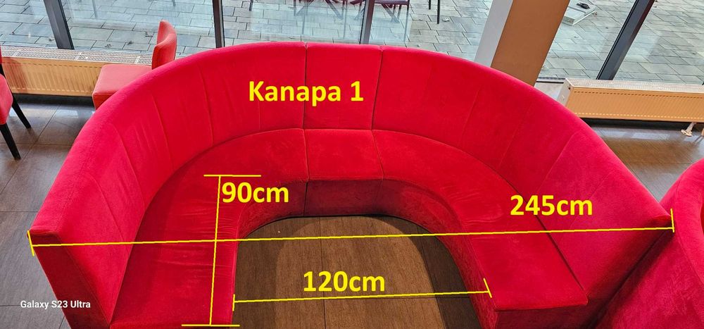 Kanapa barowa w kształcie U w 3 rozmiarach