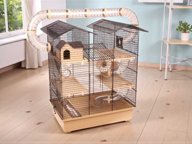 DUŻA NOWA Klatka dla chomika ZESTAW z tunelami domek dla gryzoni