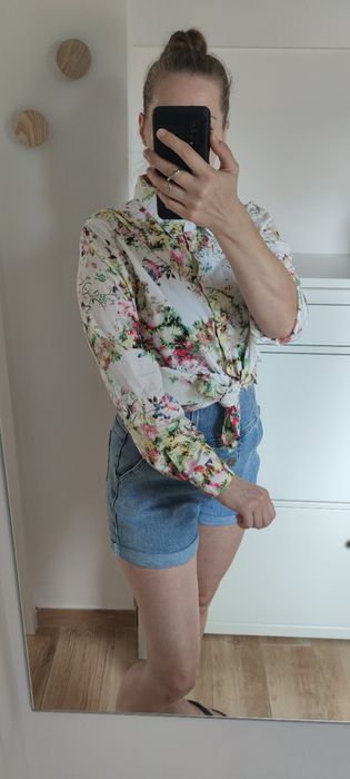 Koszula biała we wzory L/XL Orvis 100% bawełna