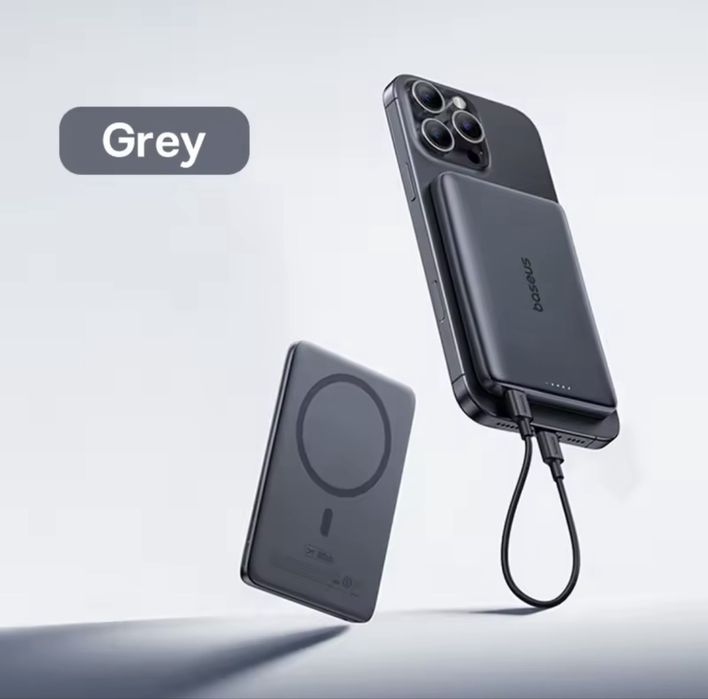 Повербанк Baseus PicoGo AM41 Magsafe  Темно сірий, сірий