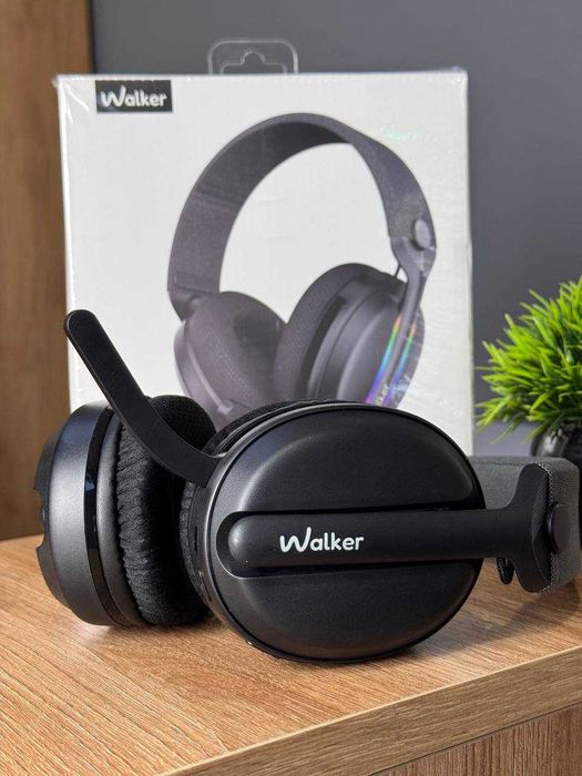 Ігрові Bluetooth навушники WALKER WBT-83 Black з мікрофоном