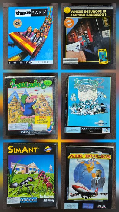 Jogos PC Big Box Lemmings Theme Park Carmen Sim Ant Air Bucks