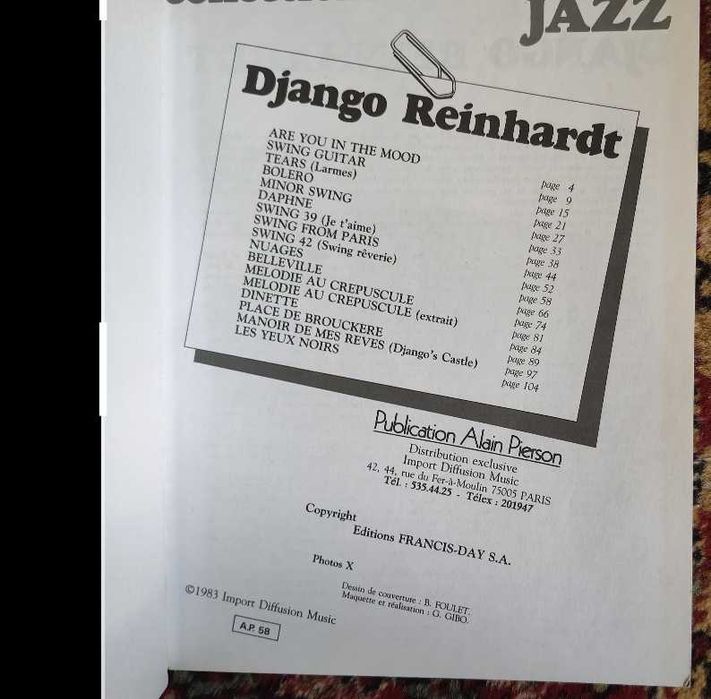 Livro de Partituras Django Reinhardt por Marcel Dadi