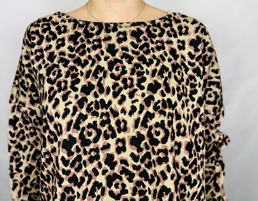 Beżowo-czarna bluza w panterkę 3XL 46