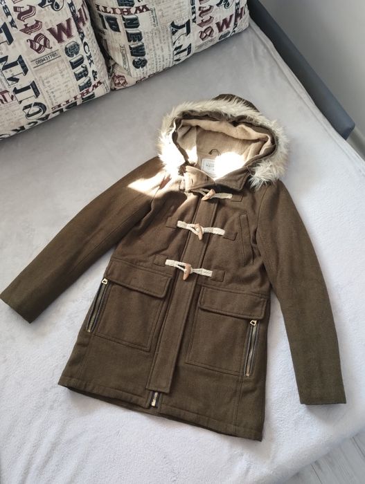 Damska ciepła kurtka przejściowa budrysówka khaki Pull&Bear roz. S