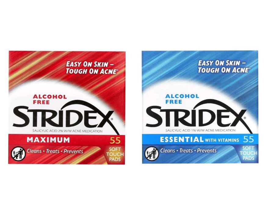 Stridex, Серветки, що очищають, без спирту, 55 м'яких серветок