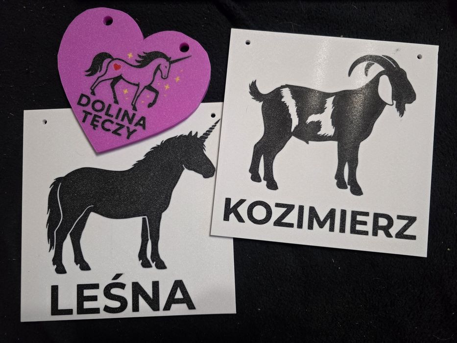 Personalizowana tabliczka na boks druk 3D