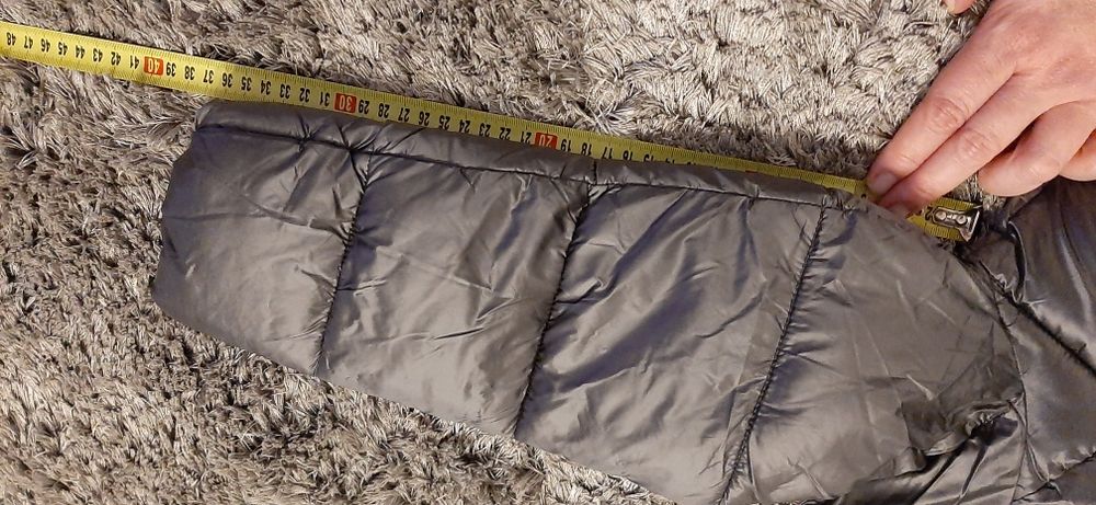 140/146 NOWA szara kurtka zimowa szary płaszcz zimowy długi 5.10.15