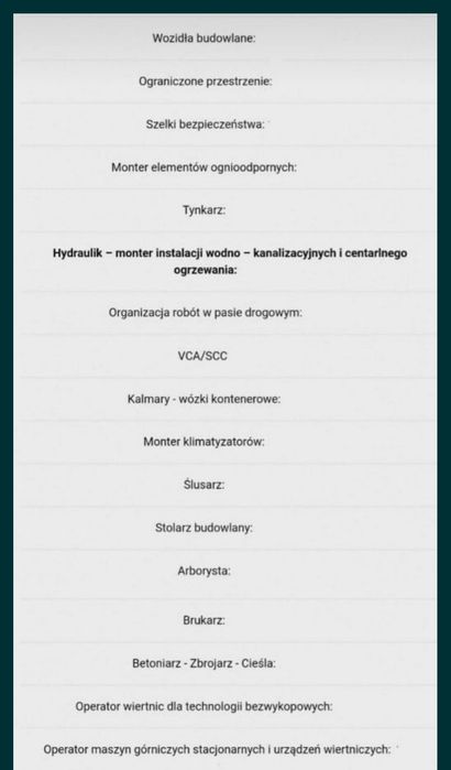 Uprawnienia na maszyny I sprzęty w 5dni