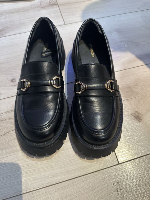 Mokasyny czarne ekoskóra rozm 38