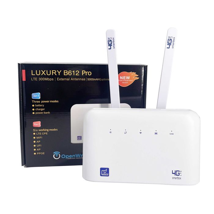 4G комплект "Интернет без света"  (LUXURY B612 + Антенна + Батарейка)