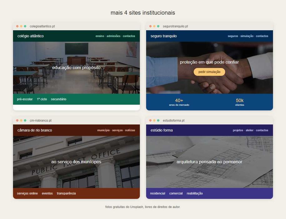 Tenha o seu site online já — a partir de 50€/ano, criado com I.A.