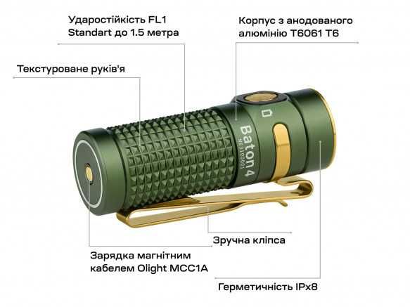Olight Baton 4 Premium Ліхтар з Кейсом PowerBank