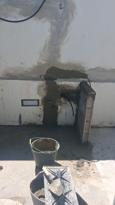 Barramento e pinturas e reboco erc