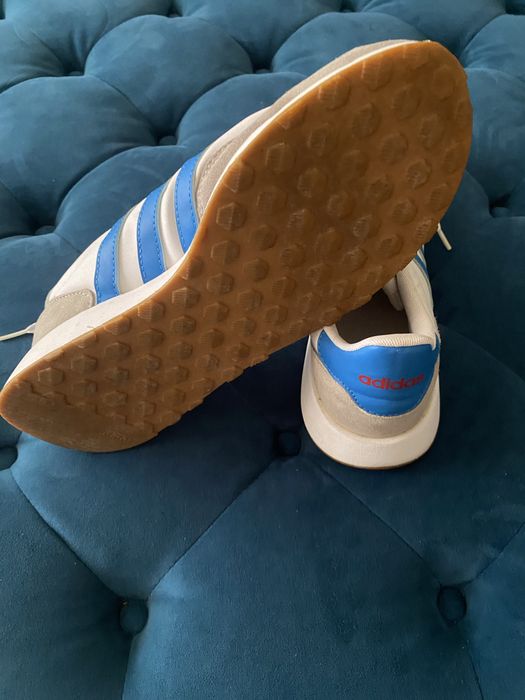 Adidas Run 60s 2.0 Branco/Azul – Tamanho 42 – Excelente Estado