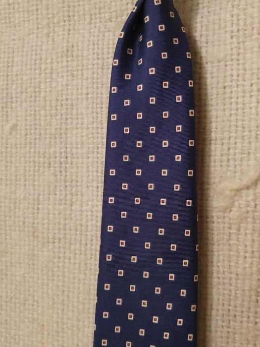 krawat męski granatowy jedwabny