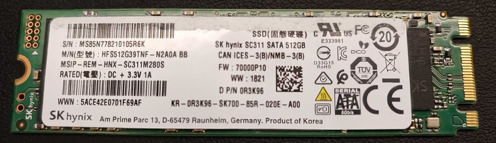 Dysk SSD SK hynix m.2 SATA 512 GB stan idealny