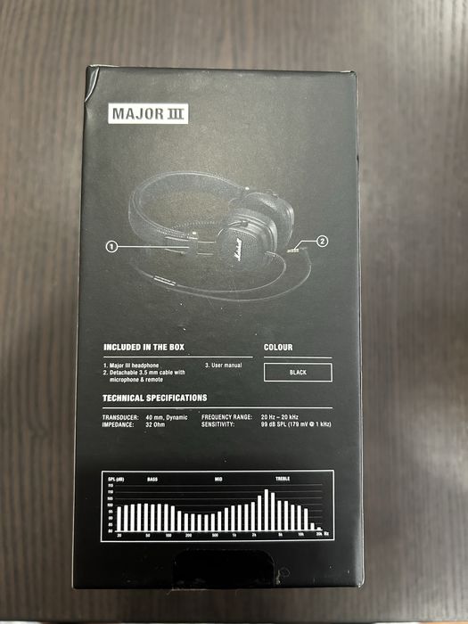 Marshall Major III Com fio 3.5mm, Microfone - Como Novo