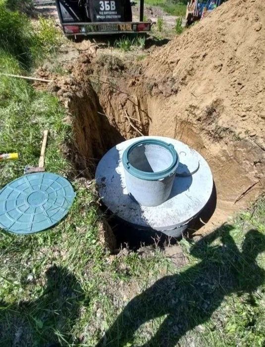Септик копка під ключ вигрібна яма каналізація з  кілець 5/7/27 м3