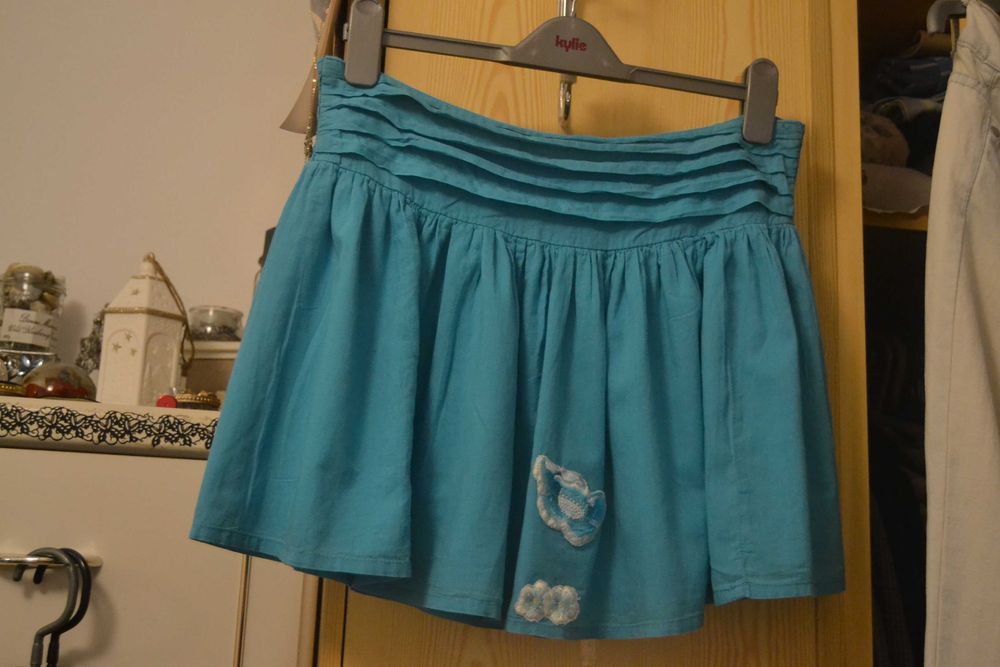 Niebieska letnia mini Peacocks E-vie 40-42 L-XL 100% bawełna