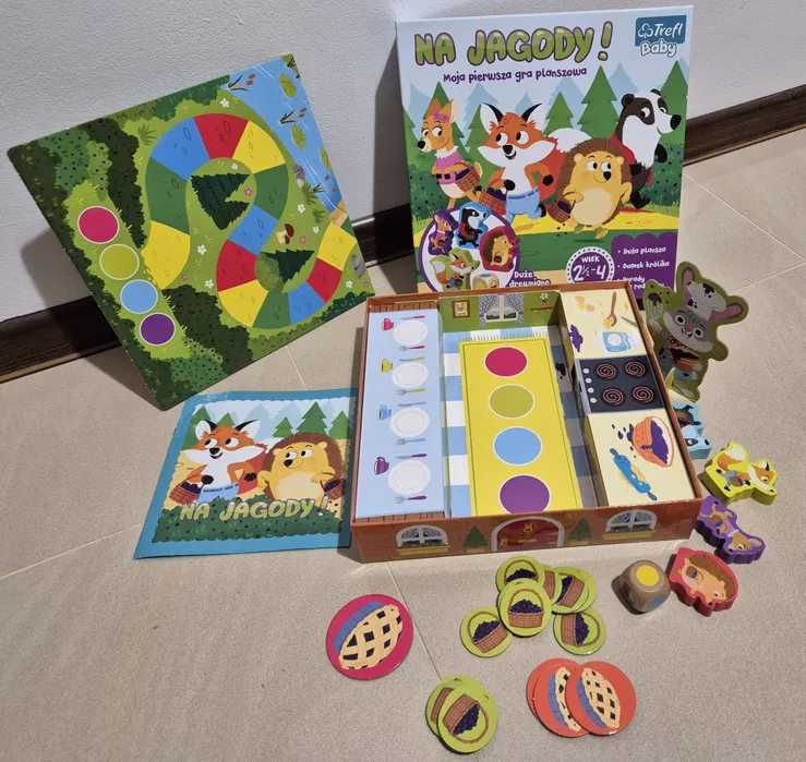 4 x puzzle + gra na jagody + zegar z liczbami