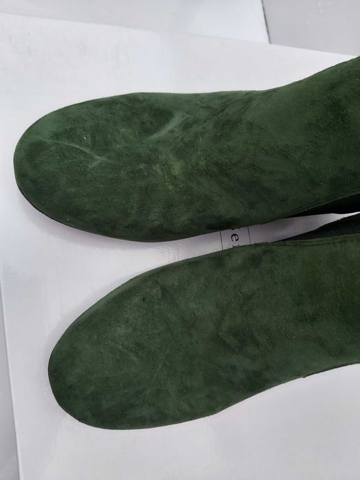 Zamszowe botki zielone SERGIO BARDI  skorzane sztyblety pólbuty 38