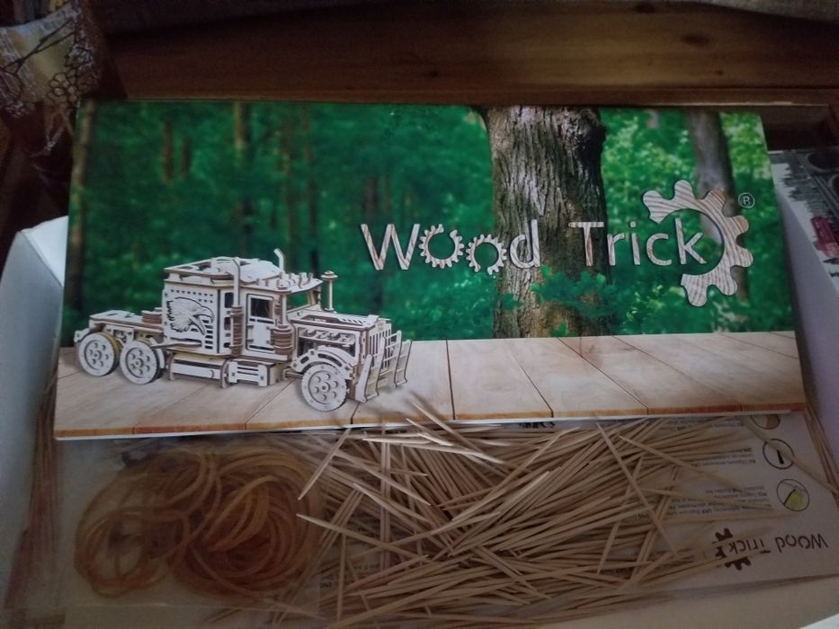 Механический 3D пазл Тягач от Wood Trick 485 деталей