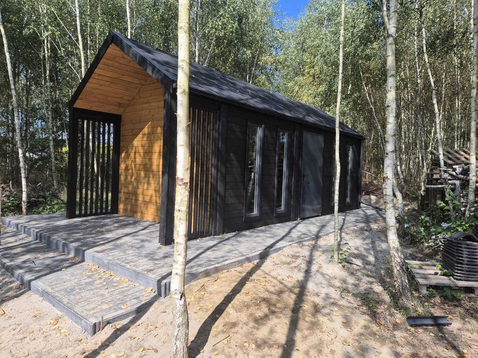 • • • • Domek narzędziowy • • • • D60 3x7 m z drewutnią  DREWNOTRIK