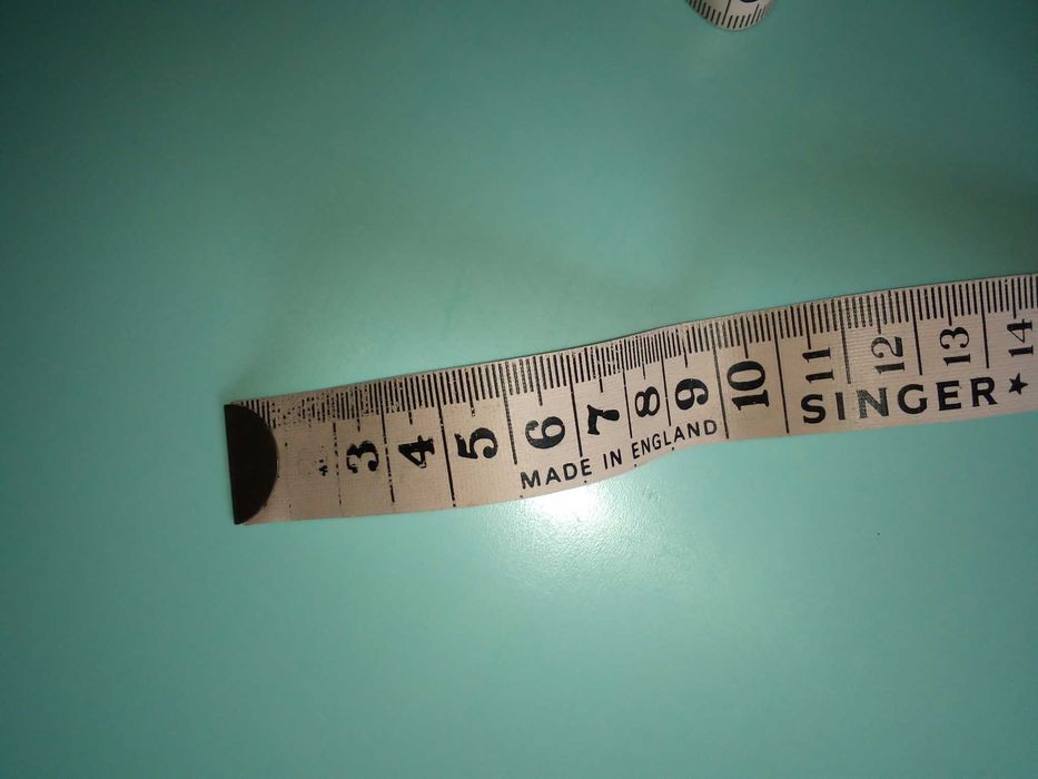 Fita métrica de costura, vintage, da marca Singer, fab. em Inglaterra
