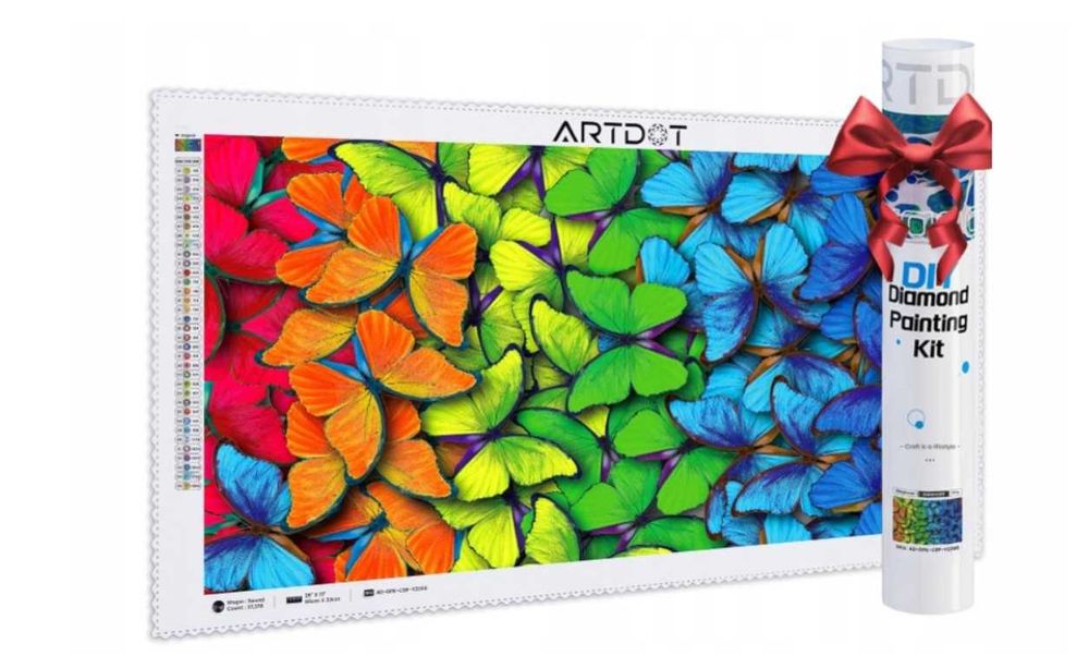 Motyle licencjonowany zestaw do malowania diamentami 5D 33x66cm ARTDOT