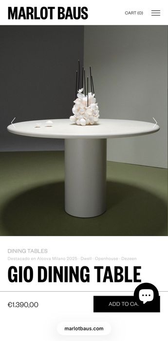 Mesa redonda de design Marlot Baus - 120cm - €750, custou €1400