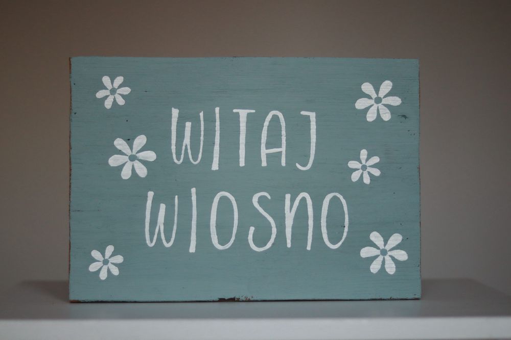 Dwustronna tabliczka Witaj Wiosno/ Wesołego Alleluja